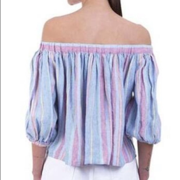 - NWT FRAME OFF SHOULDER LINEN TOP - Picture 4 of 4